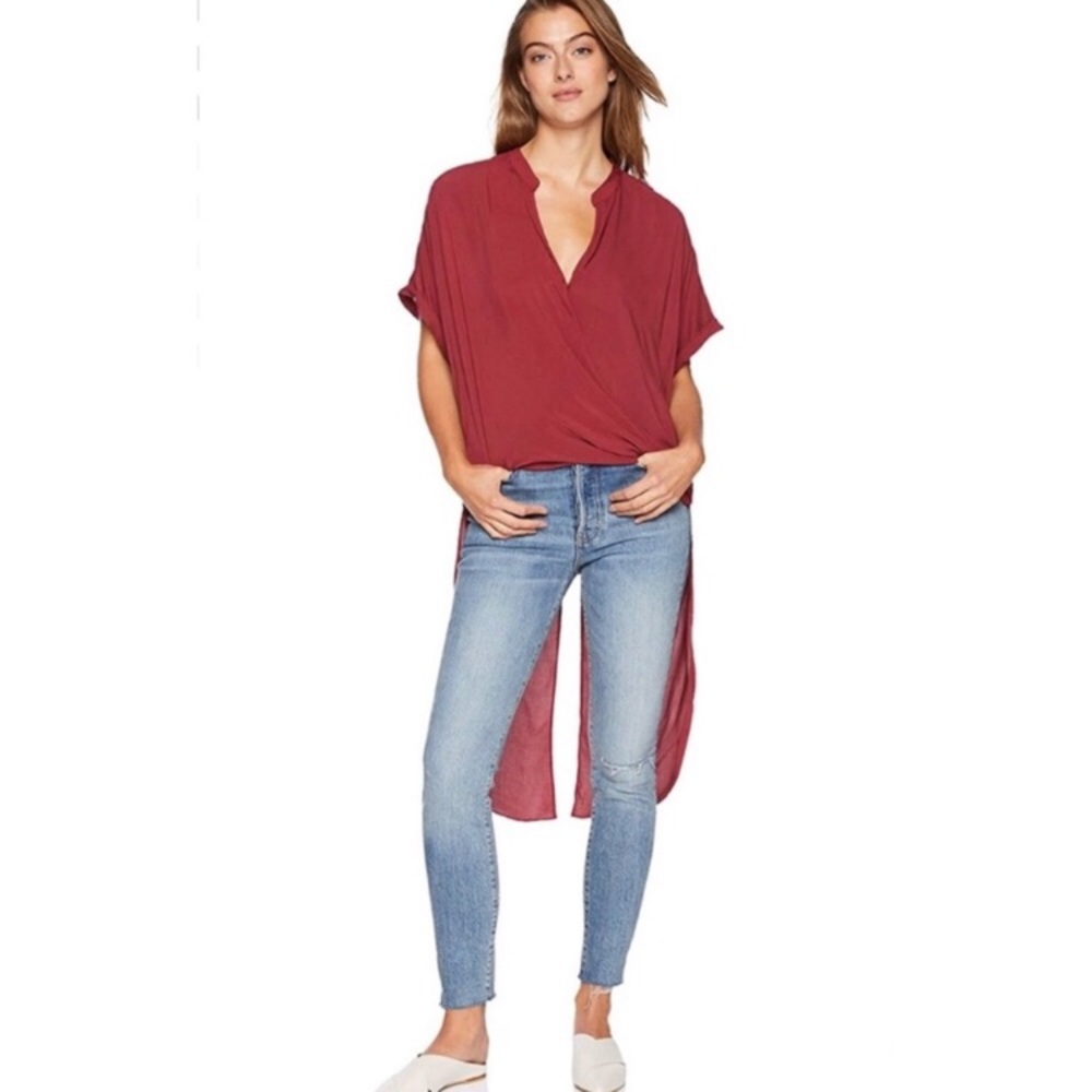 BCBGeneration Wrap Front elongated blouse